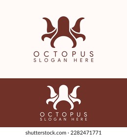 elegant simple octopus squid logo template