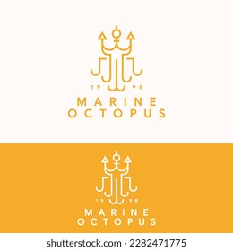 elegant simple octopus squid logo template