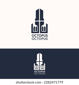 plantilla elegante y sencilla de logotipo de pulpo calamar