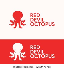 plantilla elegante y sencilla de logotipo de pulpo calamar