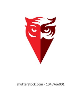 Elegant and simple owl map icon.