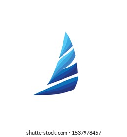 elegant, simple and sophisticated abstract sail boat vector logo design