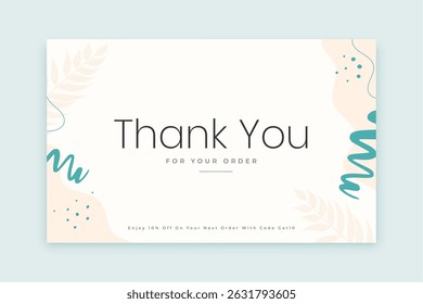 elegant simple thank you for your order template design vector