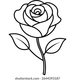Elegant and simple, this black and white rose vector illustration is perfect for a variety of creative projects.
