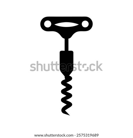 Elegant Simplicity: Corkscrew Silhouette Vector Illustration