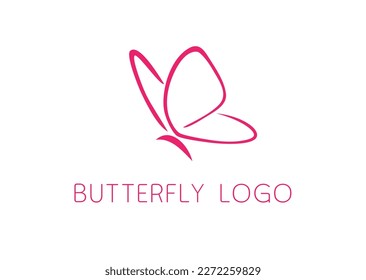 Un concepto elegante y simplista del logotipo de la mariposa