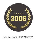 Elegant since 2006 emblem design