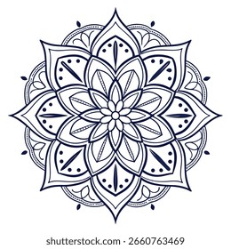Elegant Single Color Circular Mandala With Sharp F