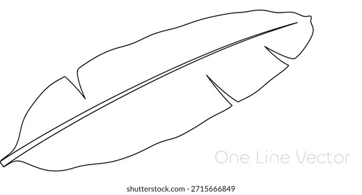 Elegante dibujo de una sola línea continua de una hoja de plátano. Este sencillo gráfico botánico captura la esencia de la naturaleza tropical. Perfecto para diseños minimalistas, marca o Elementos decorativos. Ilustración vectorial