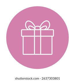 Elegant singleline gift box icon icon illustration element