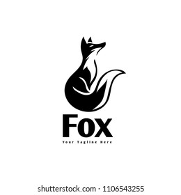 Elegant sitting fox ready logo