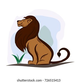 elegant sitting lion