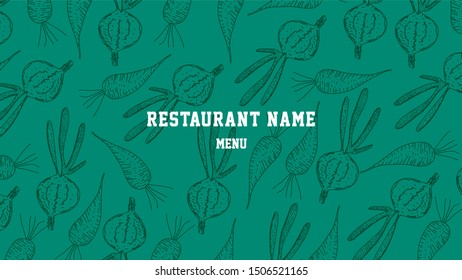 Elegant sketches vegetables background Vector 