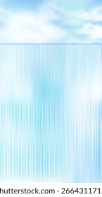 Elegant sky background with a white-framed transparent glass panel. Perfect for minimalist and high-end digital designs.