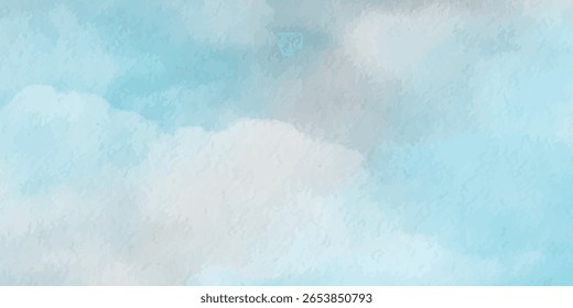 Elegant Sky Blue Soft Aquarelle Hand-Painted Watercolor Wash on Wet White Paper – Abstract Modern Art Background for Posters and Branding