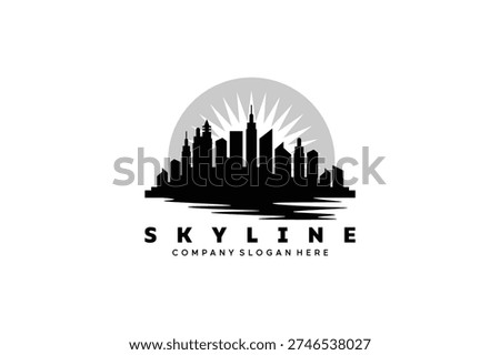 Elegant Skyline City Logo with Skyscraper Silhouette for Real Estate and Corporate Branding