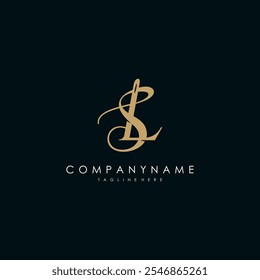 elegant SL letter fashion vector logo