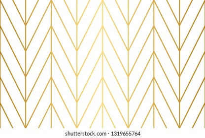 Elegant and sleek herringbone repeat vector pattern with faux gold lines. Ideal for backgrounds, paper, textile.