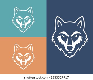 Elegant and sleek minimalist wolf head vector mascot, perfect for logo design or icon use. High-quality and versatile graphic