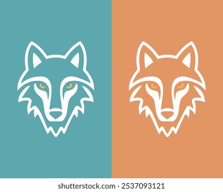 Elegant and sleek minimalist wolf head vector mascot, perfect for logo design or icon use. High-quality and versatile graphic