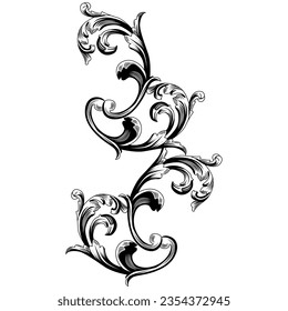 Elegant sleek mughal inspired abstract swirls, line art