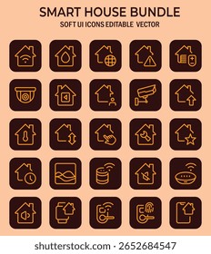 Elegant smart home control interface icons presenting a seamless user experience for intuitive domestic automation