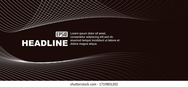  Elegant smooth black and white gray gradient curve, abstract line texture background.
