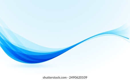 elegant and smooth blue curvy background with text space vector