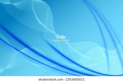Elegant Smooth gradient background vector. Blue gradient wavy background