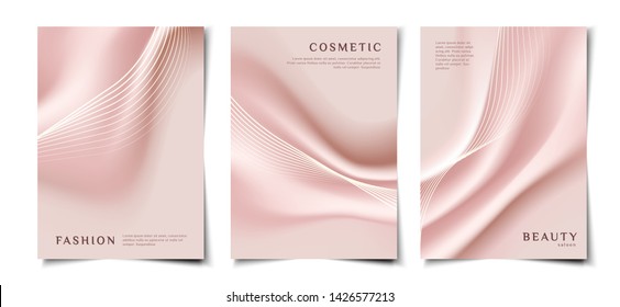 Elegant Smooth Silk Fabric Cover, Poster, Wallpaper Design Template For Beauty And Fashion Product