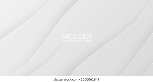 Elegant smooth white waves with layered effect, great for web or print backgrounds.

