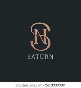 Elegant SN or NS letter mark monogram logo design. Vector illustration