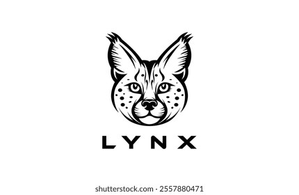 Elegant Snow Lynx Cat Head Logo with Modern Minimalist Design