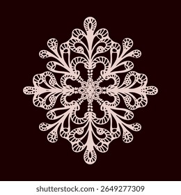 Elegant Snowflake Design on Dark Background	
