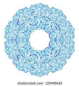 Elegant snowflake made of floral pattern for winter design