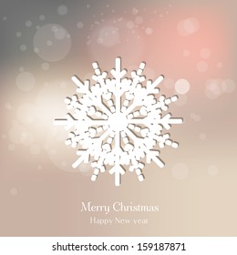 Elegant snowflake on abstract background