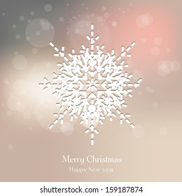 Elegant snowflake on abstract background
