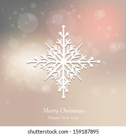 Elegant snowflake on abstract background