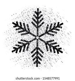 elegant snowflake in the snow vector icon for decoration isolated on white background