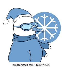 elegant snowman illustration