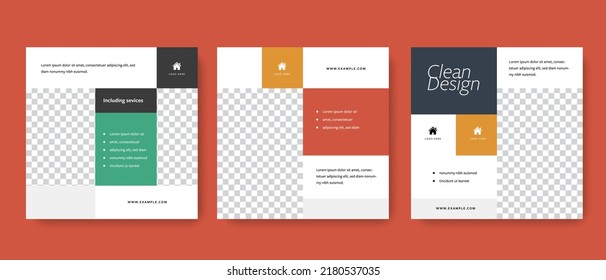 Elegant Social media layouts, minimal square web banner templates for business, clean graphic design for company, posts for influencers and bloggers, multipurpose digital marketing objects