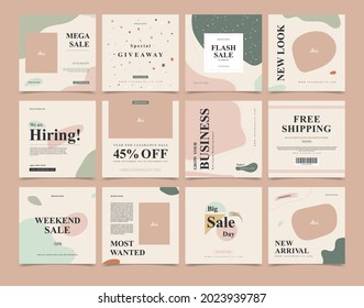 Elegant social media post layout, trendy social media post set, eye catchy bold text social media post design