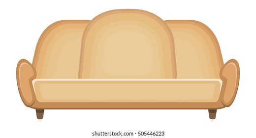 Elegant sofa on white background.