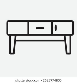 Elegantes Sofa und Tischsymbol im modernen Stil