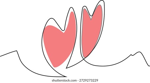 Un fondo elegante y suave con corazones minimalistas y Elementos artísticos para diseños románticos y nupciales.