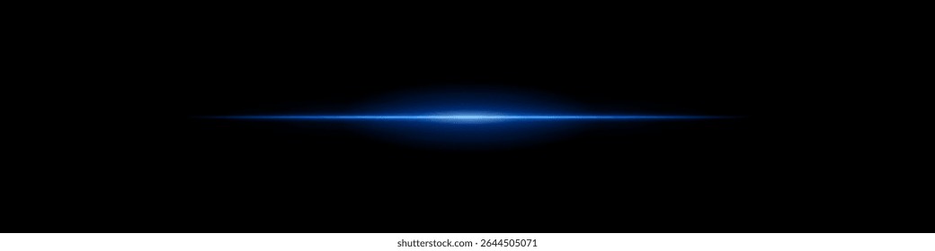 Elegant soft blue horizontal beam glowing on a dark background. A subtle flare evoking sunrise energy, cinematic transitions, or the first blink of futuristic awakening.