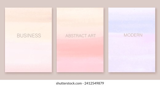 Elegant soft gradient,  textures set. Watercolor, ink vector background collection with pink,  lilac,  beige for cover, invitation template, wedding card, menu design. 