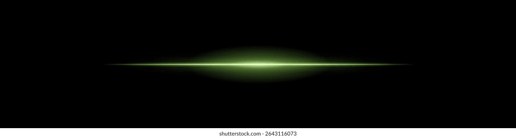 Elegant soft green horizontal beam glowing on a dark background. A subtle flare evoking sunrise energy, cinematic transitions, or the first blink of futuristic awakening.