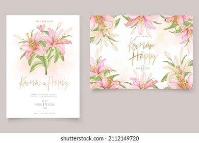 elegant soft lily wedding card set