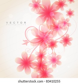 elegant soft pink color flowers vector